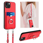 Custodia per telefono porta carte con anello in corda a tracolla R20, For iPhone 15 Pro Max, For iPhone 15 Pro, For iPhone 15 Plus, For iPhone 15