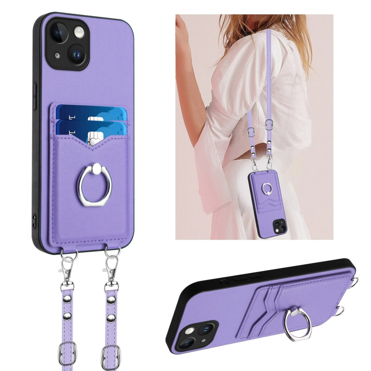 Custodia per telefono porta carte con anello in corda a tracolla R20, For iPhone 15 Pro Max, For iPhone 15 Pro, For iPhone 15 Plus, For iPhone 15