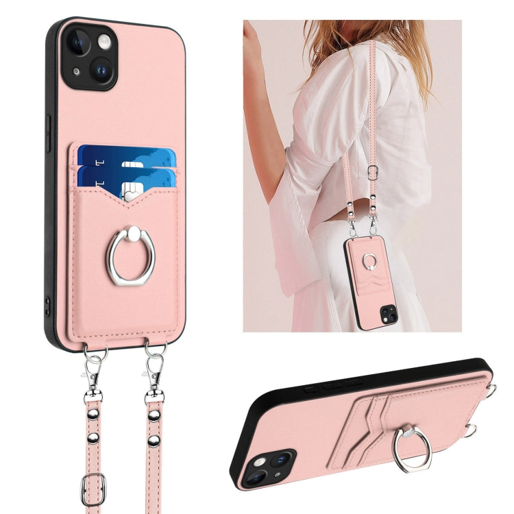 Custodia per telefono porta carte con anello in corda a tracolla R20, For iPhone 14 Plus, For iPhone 14, For iPhone 14 Pro, For iPhone 14 Pro Max