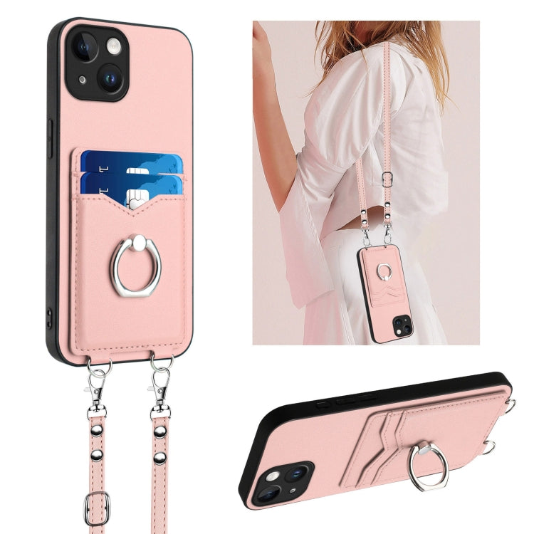 Custodia per telefono porta carte con anello in corda a tracolla R20, For iPhone 14 Plus, For iPhone 14, For iPhone 14 Pro, For iPhone 14 Pro Max