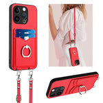 Custodia per telefono porta carte con anello in corda a tracolla R20, For iPhone 14 Plus, For iPhone 14, For iPhone 14 Pro, For iPhone 14 Pro Max