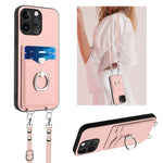 Custodia per telefono porta carte con anello in corda a tracolla R20, For iPhone 14 Plus, For iPhone 14, For iPhone 14 Pro, For iPhone 14 Pro Max