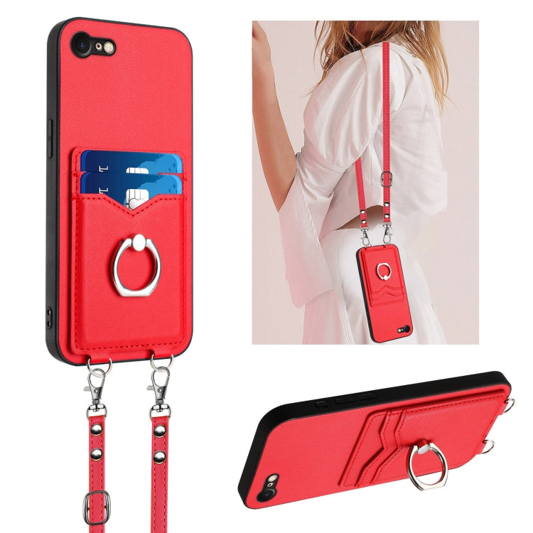 Custodia per telefono porta carte con anello in corda a tracolla R20, For iPhone SE 2022 / SE 2020 / 8, For iPhone 13 Pro Max, For iPhone 13 Pro, For iPhone 13