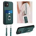 Custodia per telefono porta carte con anello in corda a tracolla R20, For iPhone 12 mini, For iPhone 11 Pro Max, For iPhone 11, For iPhone 11 Pro