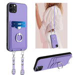 Custodia per telefono porta carte con anello in corda a tracolla R20, For iPhone 12 mini, For iPhone 11 Pro Max, For iPhone 11, For iPhone 11 Pro