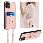 Custodia per telefono porta carte con anello in corda a tracolla R20, For iPhone 12 mini, For iPhone 11 Pro Max, For iPhone 11, For iPhone 11 Pro