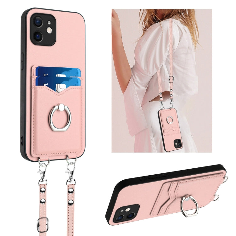 Custodia per telefono porta carte con anello in corda a tracolla R20, For iPhone 12 mini, For iPhone 11 Pro Max, For iPhone 11, For iPhone 11 Pro