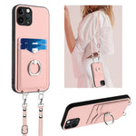 Custodia per telefono porta carte con anello in corda a tracolla R20, For iPhone 12 mini, For iPhone 11 Pro Max, For iPhone 11, For iPhone 11 Pro