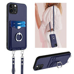 Custodia per telefono porta carte con anello in corda a tracolla R20, For iPhone 12 mini, For iPhone 11 Pro Max, For iPhone 11, For iPhone 11 Pro