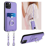 Custodia per telefono porta carte con anello in corda a tracolla R20, For iPhone 12 mini, For iPhone 11 Pro Max, For iPhone 11, For iPhone 11 Pro