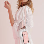 Custodia per telefono porta carte con anello in corda a tracolla R20, For iPhone XS / X, For iPhone XR, For iPhone XS Max, For iPhone 8 Plus / 7 Plus