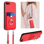 Custodia per telefono porta carte con anello in corda a tracolla R20, For iPhone XS / X, For iPhone XR, For iPhone XS Max, For iPhone 8 Plus / 7 Plus