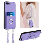 Custodia per telefono porta carte con anello in corda a tracolla R20, For iPhone XS / X, For iPhone XR, For iPhone XS Max, For iPhone 8 Plus / 7 Plus