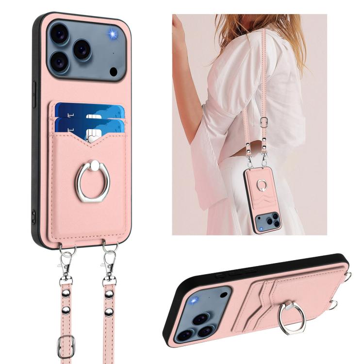 Custodia per telefono porta carte con anello in corda a tracolla R20, For iPhone 17 Pro Max, For iPhone 17 Pro, For iPhone 17, For iPhone Air