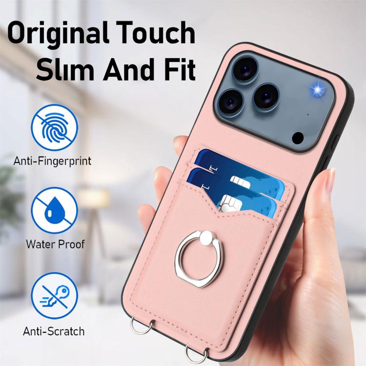 Custodia per telefono porta carte con anello in corda a tracolla R20, For iPhone 17 Pro Max, For iPhone 17 Pro, For iPhone 17, For iPhone Air