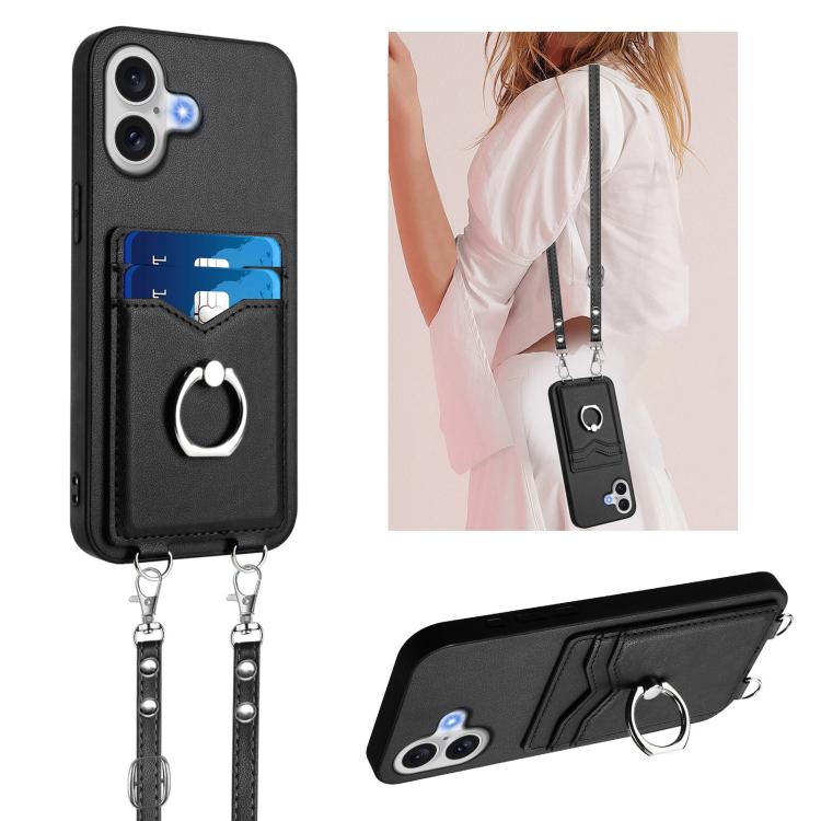 Custodia per telefono porta carte con anello in corda a tracolla R20, For iPhone 17 Pro Max, For iPhone 17 Pro, For iPhone 17, For iPhone Air