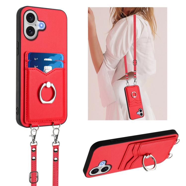 Custodia per telefono porta carte con anello in corda a tracolla R20, For iPhone 17 Pro Max, For iPhone 17 Pro, For iPhone 17, For iPhone Air