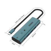 Onten UC123+ Docking station HUB multifunzione da USB-C/Tipo-C a HDTV con pulsante, UC123+ (Grey), UC123+ (Green)