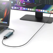 Onten UC123+ Docking station HUB multifunzione da USB-C/Tipo-C a HDTV con pulsante, UC123+ (Grey), UC123+ (Green)