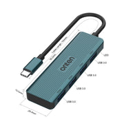 Onten UC621 Docking station HUB multifunzione da USB-C/Type-C a USB 3.2 Gen1 4 in 1 da 5 Gbps, UC621