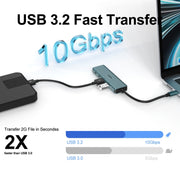 Stazione di docking HUB 4 in 1 Onten UC622 10 Gbps USB-C / Tipo-C a 2 x USB + 2 x USB-C / Tipo-C, UC622