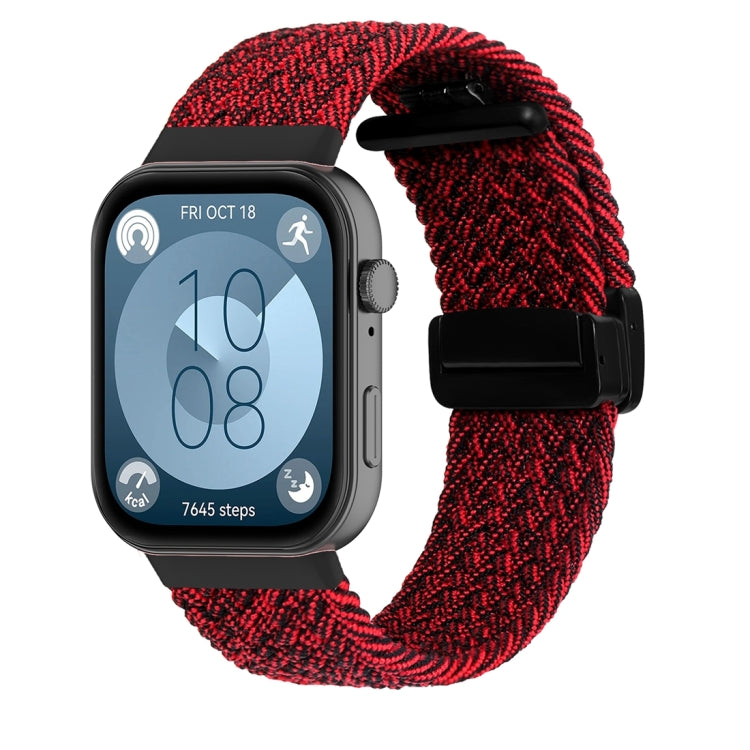 Cinturino per orologio intrecciato con fibbia pieghevole magnetica, For Huawei Watch Fit3
