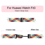 Cinturino per orologio intrecciato con fibbia pieghevole magnetica, For Huawei Watch Fit3