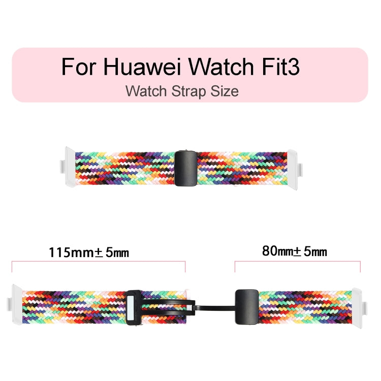 Cinturino per orologio intrecciato con fibbia pieghevole magnetica, For Huawei Watch Fit3