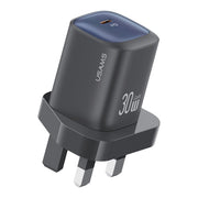 Caricabatterie rapido GaN USB-C/tipo C da 30 W USAMS CC253, presa UK, CC253