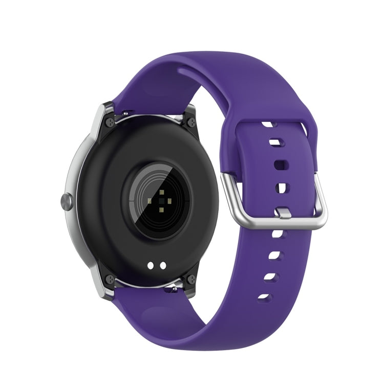 Cinturino con fibbia in silicone tinta unita color argento, misura: 22 mm, For Xiaomi Haylou Solar LS05