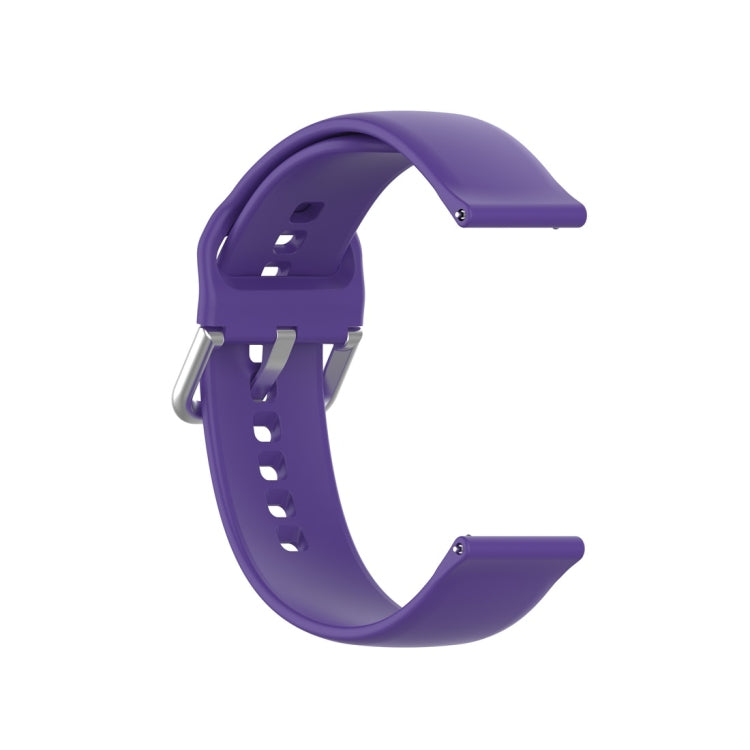 Cinturino con fibbia in silicone tinta unita color argento, misura: 22 mm, For Xiaomi Haylou Solar LS05