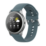 Cinturino con fibbia in silicone tinta unita color argento, misura: 22 mm, For Xiaomi Haylou Solar LS05