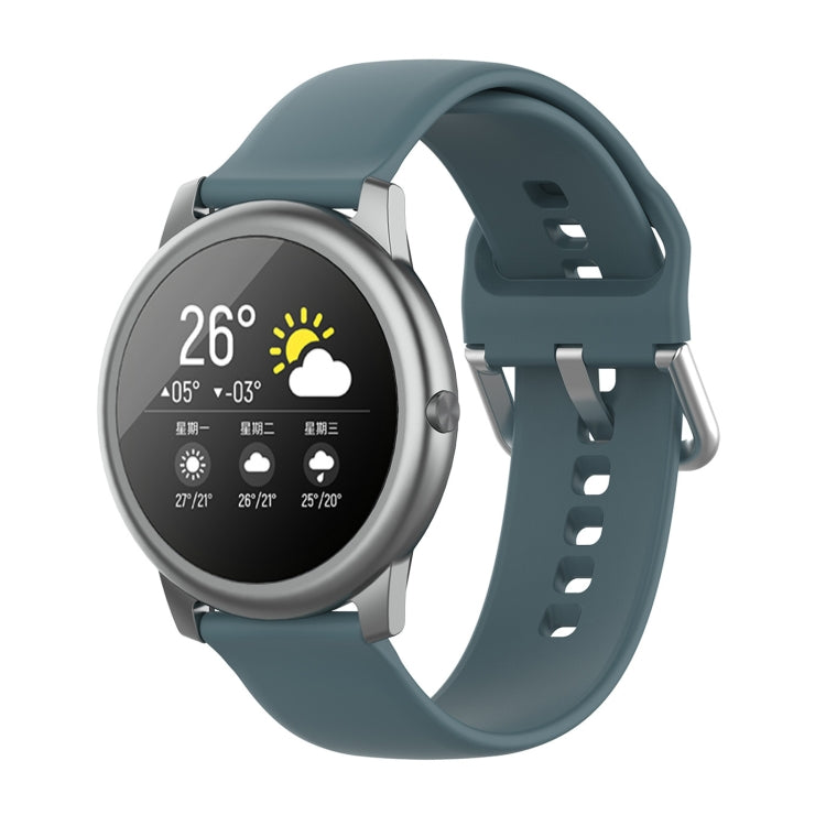 Cinturino con fibbia in silicone tinta unita color argento, misura: 22 mm, For Xiaomi Haylou Solar LS05