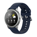Cinturino con fibbia in silicone tinta unita color argento, misura: 22 mm, For Xiaomi Haylou Solar LS05