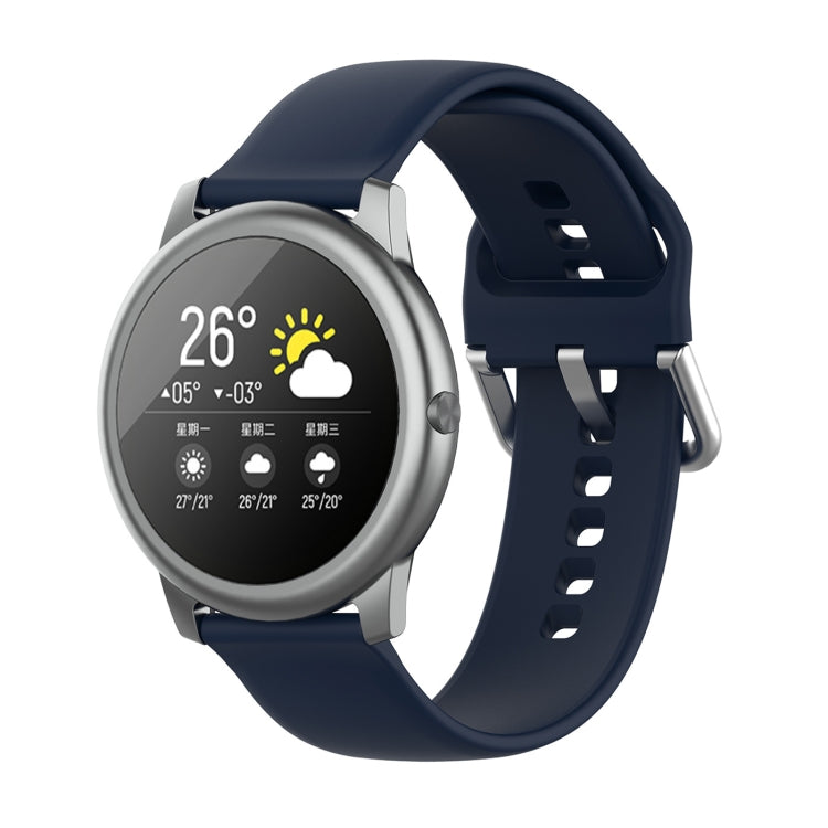 Cinturino con fibbia in silicone tinta unita color argento, misura: 22 mm, For Xiaomi Haylou Solar LS05