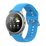 Cinturino con fibbia in silicone tinta unita color argento, misura: 22 mm, For Xiaomi Haylou Solar LS05