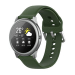 Cinturino con fibbia in silicone tinta unita color argento, misura: 22 mm, For Xiaomi Haylou Solar LS05