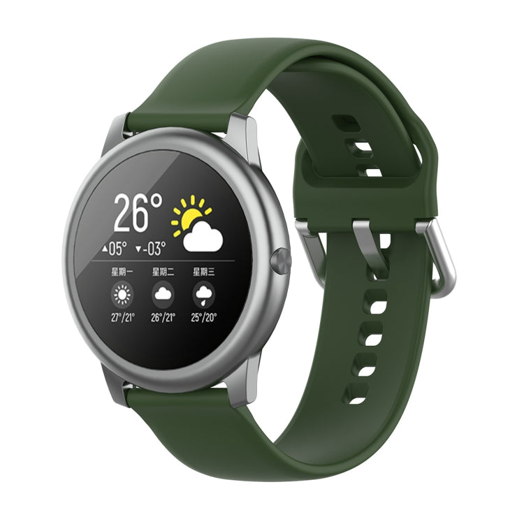 Cinturino con fibbia in silicone tinta unita color argento, misura: 22 mm, For Xiaomi Haylou Solar LS05