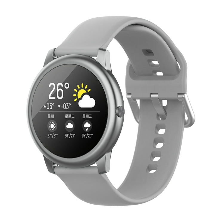 Cinturino con fibbia in silicone tinta unita color argento, misura: 22 mm, For Xiaomi Haylou Solar LS05