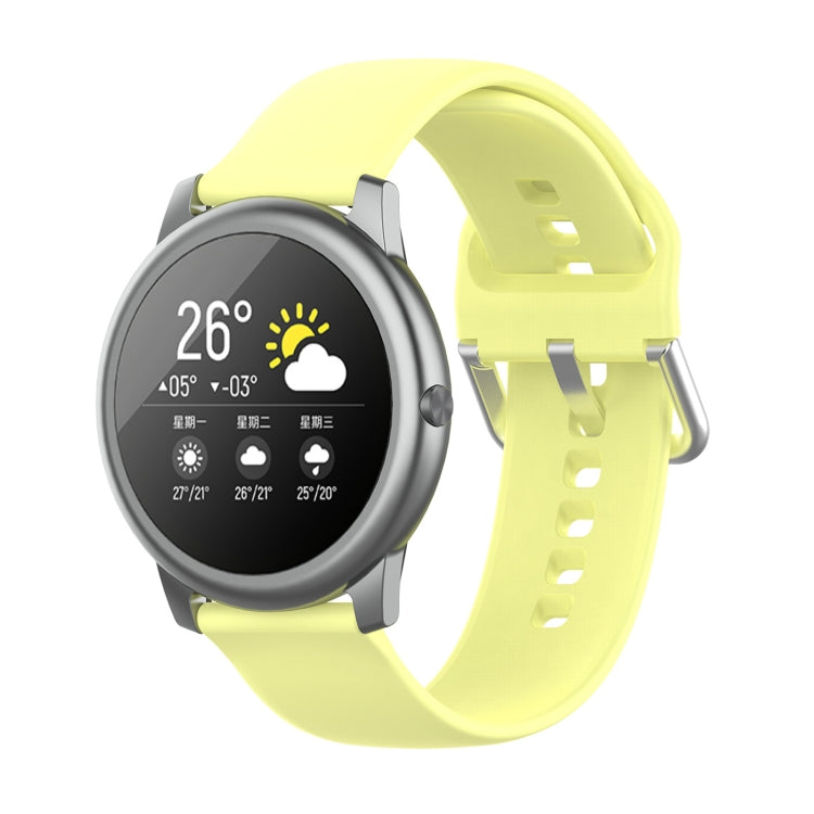 Cinturino con fibbia in silicone tinta unita color argento, misura: 22 mm, For Xiaomi Haylou Solar LS05