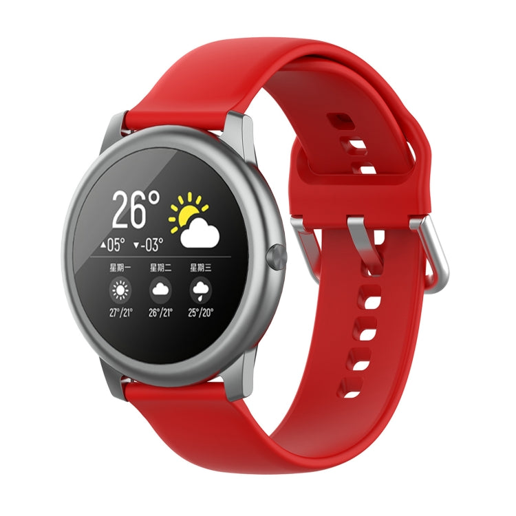 Cinturino con fibbia in silicone tinta unita color argento, misura: 22 mm, For Xiaomi Haylou Solar LS05