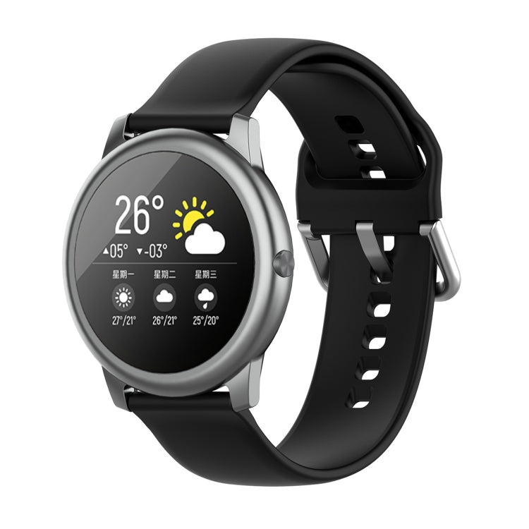 Cinturino con fibbia in silicone tinta unita color argento, misura: 22 mm, For Xiaomi Haylou Solar LS05