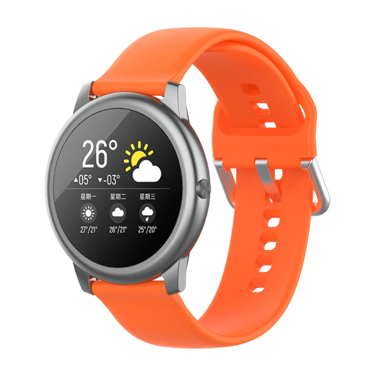 Cinturino con fibbia in silicone tinta unita color argento, misura: 22 mm, For Xiaomi Haylou Solar LS05
