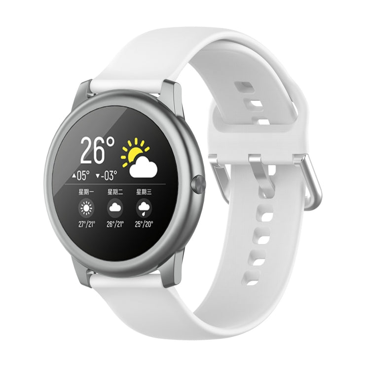 Cinturino con fibbia in silicone tinta unita color argento, misura: 22 mm, For Xiaomi Haylou Solar LS05