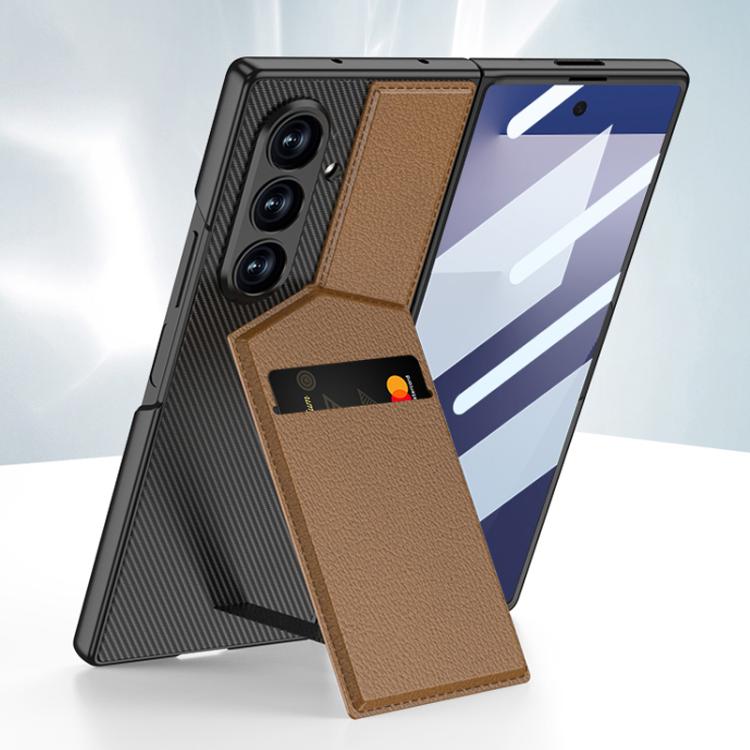Custodia per telefono con borsa per scheda da incasso con staffa rotore integrata GKK, For Galaxy Z Fold8 Ultra 5G, For Samsung Galaxy Z Fold7 5G, For Samsung Galaxy Z Fold6