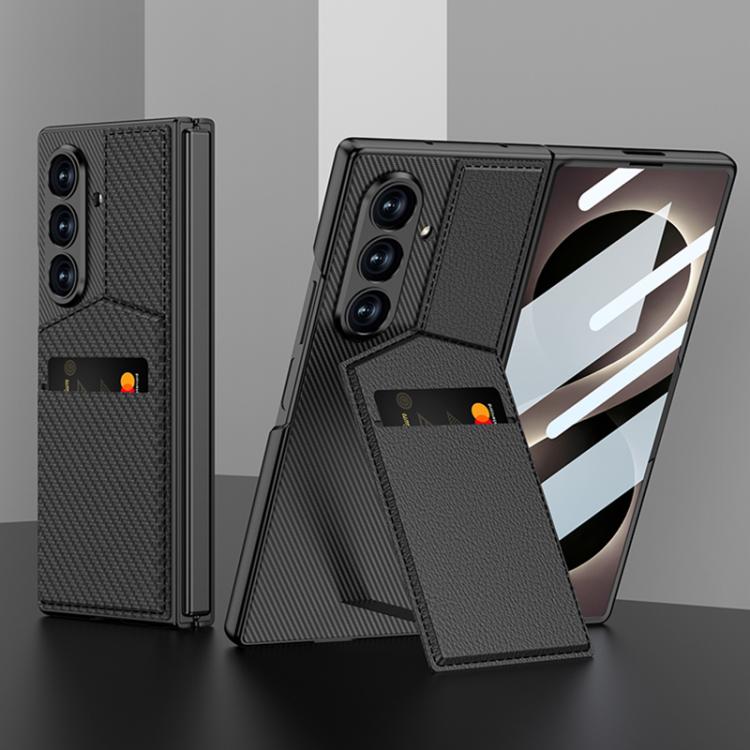 Custodia per telefono con borsa per scheda da incasso con staffa rotore integrata GKK, For Galaxy Z Fold8 Ultra 5G, For Samsung Galaxy Z Fold7 5G, For Samsung Galaxy Z Fold6