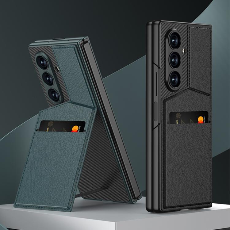 Custodia per telefono con borsa per scheda da incasso con staffa rotore integrata GKK, For Galaxy Z Fold8 Ultra 5G, For Samsung Galaxy Z Fold7 5G, For Samsung Galaxy Z Fold6