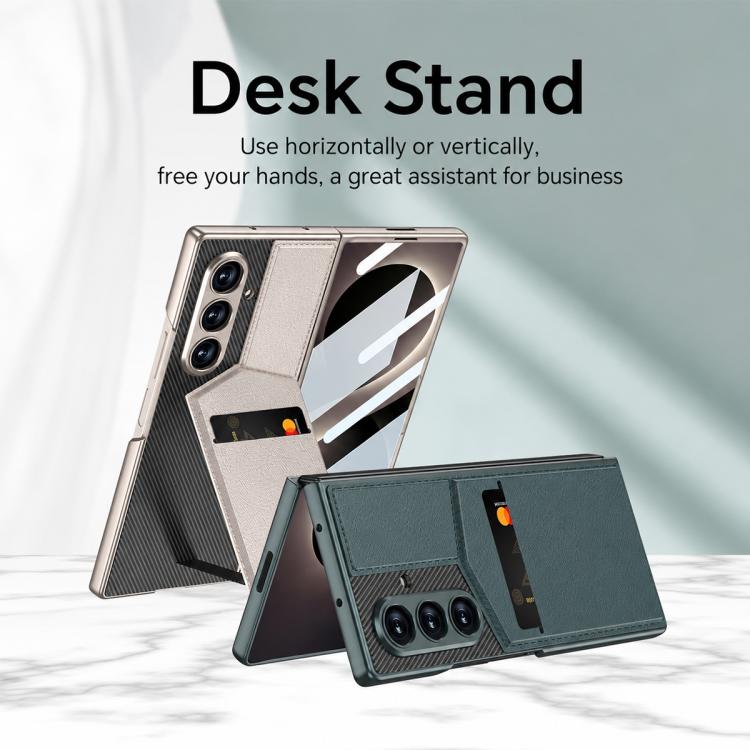 Custodia per telefono con borsa per scheda da incasso con staffa rotore integrata GKK, For Galaxy Z Fold8 Ultra 5G, For Samsung Galaxy Z Fold7 5G, For Samsung Galaxy Z Fold6