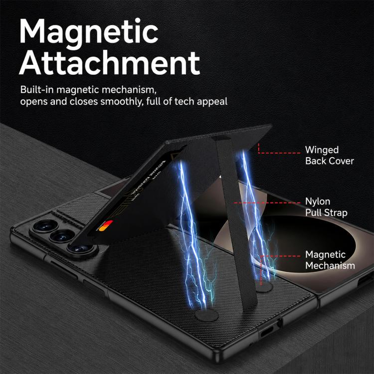 Custodia per telefono con borsa per scheda da incasso con staffa rotore integrata GKK, For Galaxy Z Fold8 Ultra 5G, For Samsung Galaxy Z Fold7 5G, For Samsung Galaxy Z Fold6