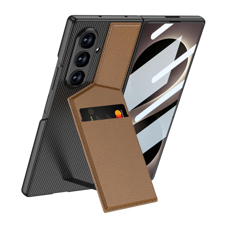 Custodia per telefono con borsa per scheda da incasso con staffa rotore integrata GKK, For Galaxy Z Fold8 Ultra 5G, For Samsung Galaxy Z Fold7 5G, For Samsung Galaxy Z Fold6